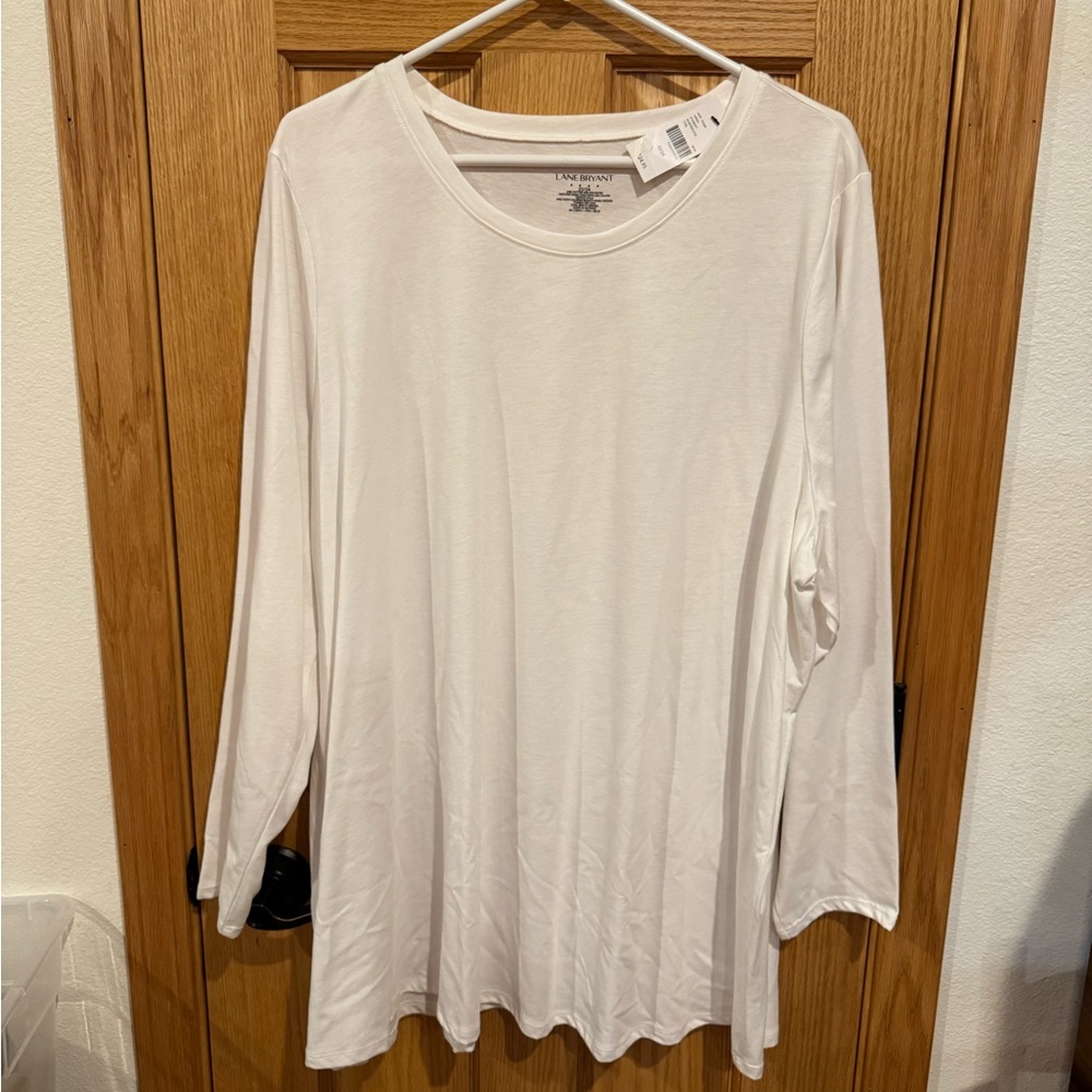 NEW! Lane Bryant White Relaxed Long Sleeve Tee
